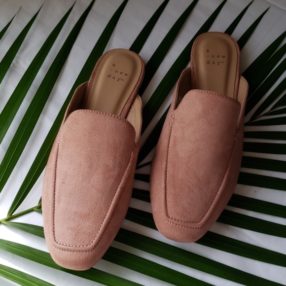 Mabel Microsuede Square Toe Mules - blush - Picture 2 of 4